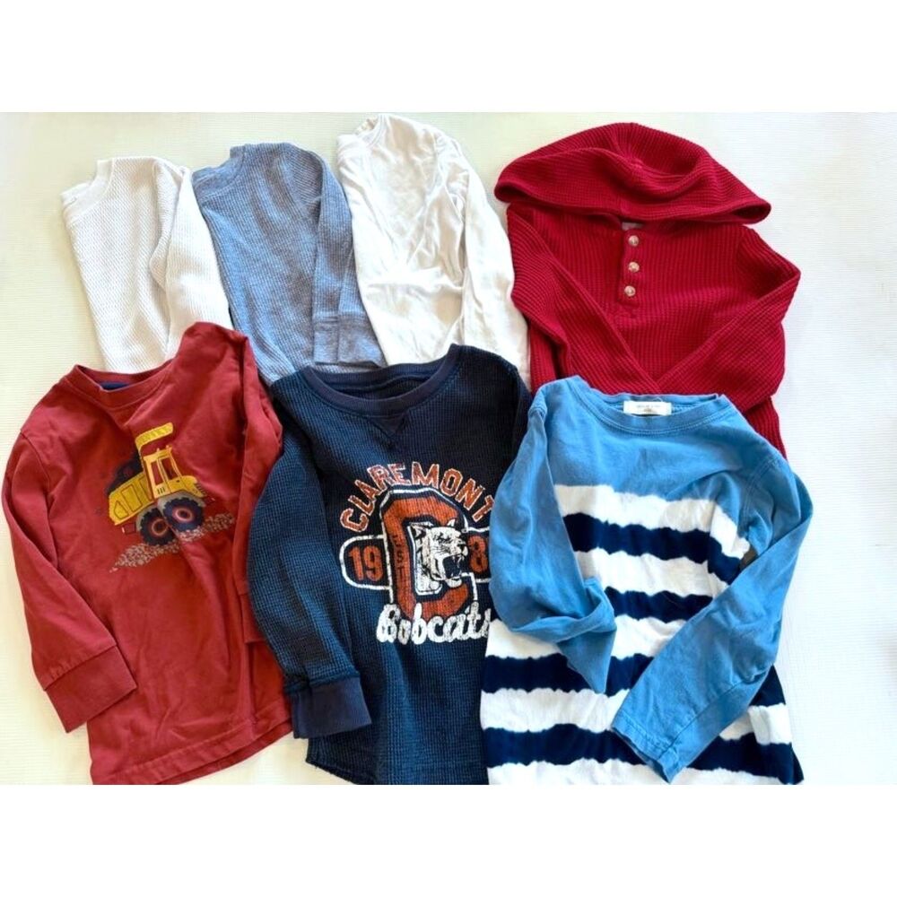 Toddler Boys Long Sleeve Shirt Lot 2T 3T, 7 Pc, Old Navy Cat & Jack Lands End